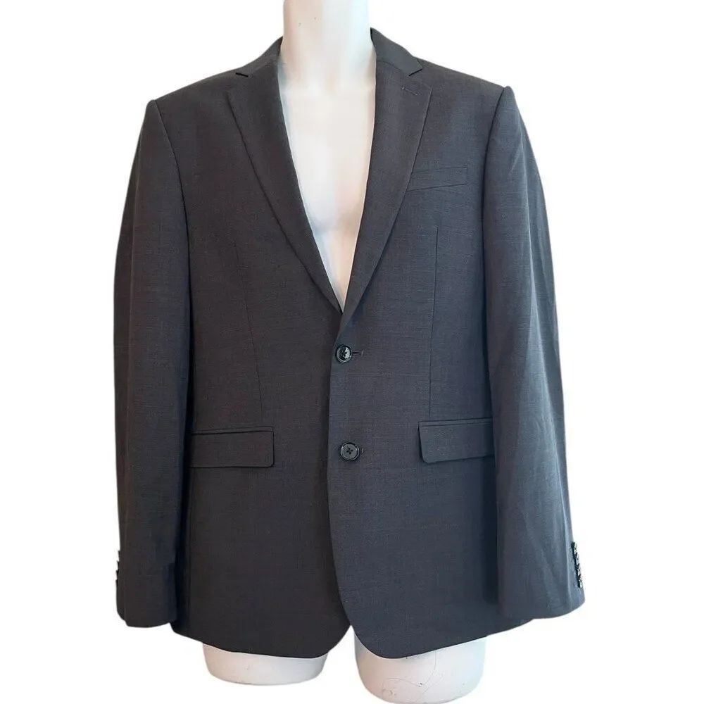 Express 36 R Slim Dark Gray Suit Coat Jacket Blazer Stretch Wrinkle Resistant
